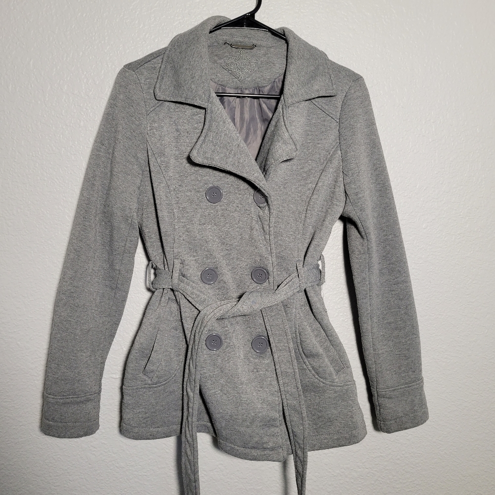 Joujou Gray Peacoat with belt - Size Youth Large
